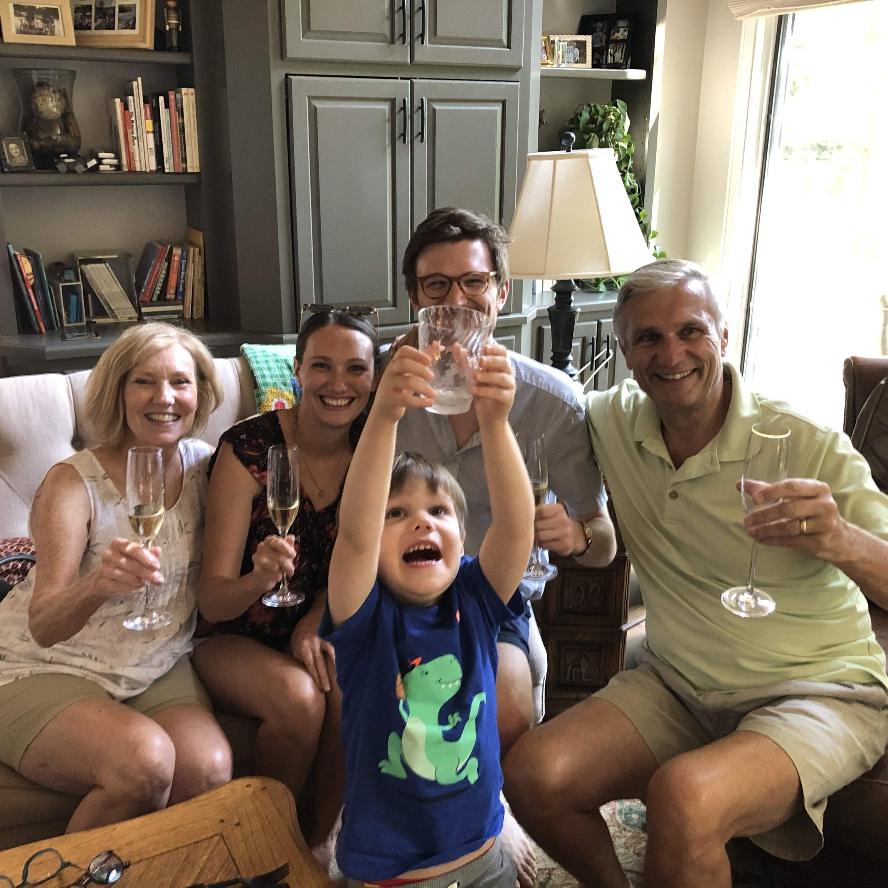 Someone was excited on the day we told our families we were engaged!