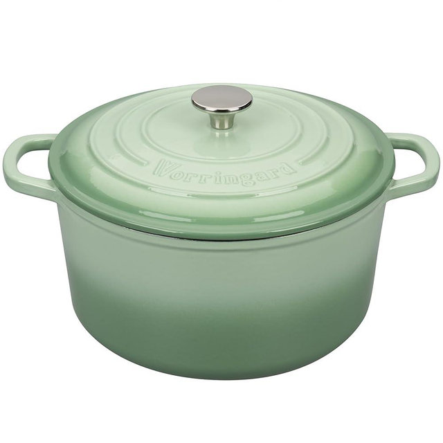 VORRINGARD Enameled Cast Iron Dutch Oven Pot with Lid, for Sourdough Bread Baking, Round Dutch Ovens, 4.5 Quart, Green