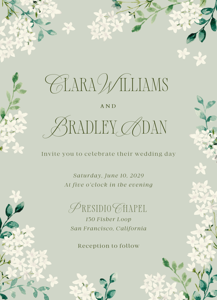 Daisi Portrait | Grassy Sage | Zola Wedding Invitations