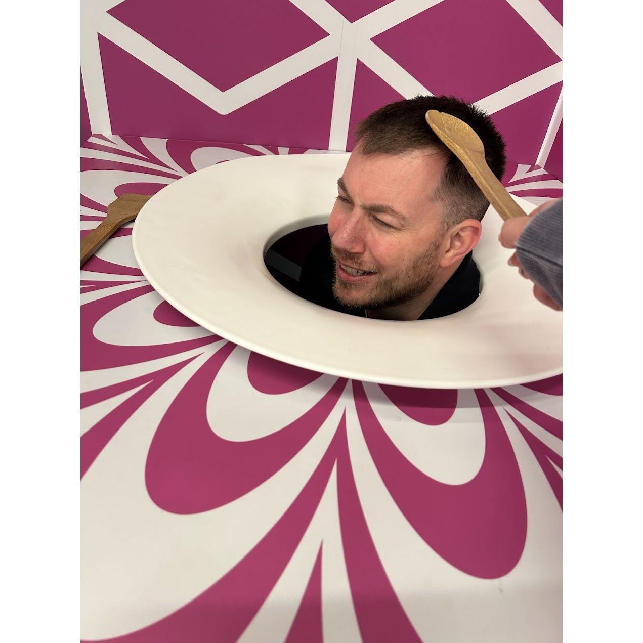 Favorite Picture of John from our tour of the Museum of Illusions