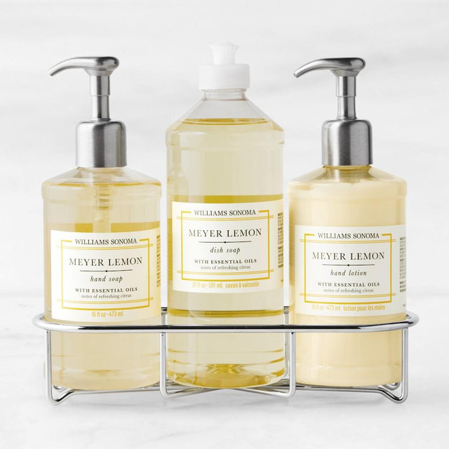 Williams Sonoma Meyer Lemon Hand Soap, Dish Soap & Lotion 4-Piece Kitchen Set, Deluxe