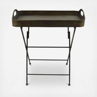 Rectangular Metal Tray On Folding Stand
