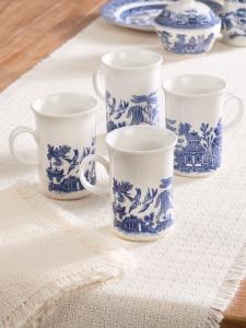 Blue Willow Coffee Mug, 4 Piece Set