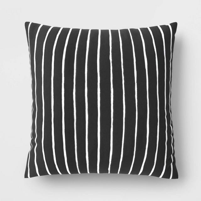 Outdoor Throw Pillow Striped Black - Room Essentials™