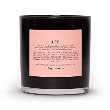 Boy Smells LES Candle, All Natural Beeswax and Coconut Wax Blend with Braided Cotton Wick in a Glossy Black Glass Tumbler, 55 Hour Burn Time, 8.5 Ounces
