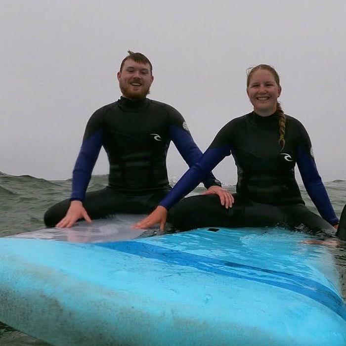 Surfing in Old Orchard Beach, Maine