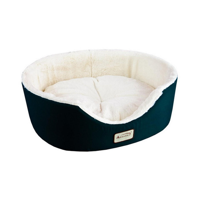 Armarkat Cat Bed Oval Pet Cuddle House in Laurel Green/Ivory