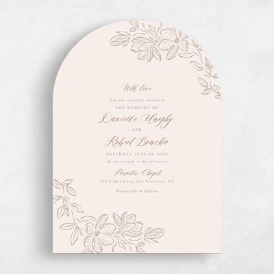 Beige Arch Wedding Invitation - Lisette Classic