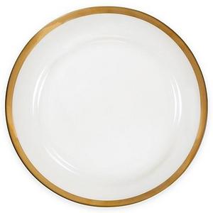 Nevaeh White by Fitz and Floyd - Nevaeh White® by Fitz and Floyd® Grand Rim Gold Dinner Plate