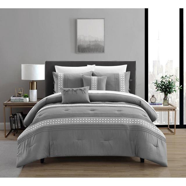 5pc King Brye Comforter Set Gray - Chic Home Design