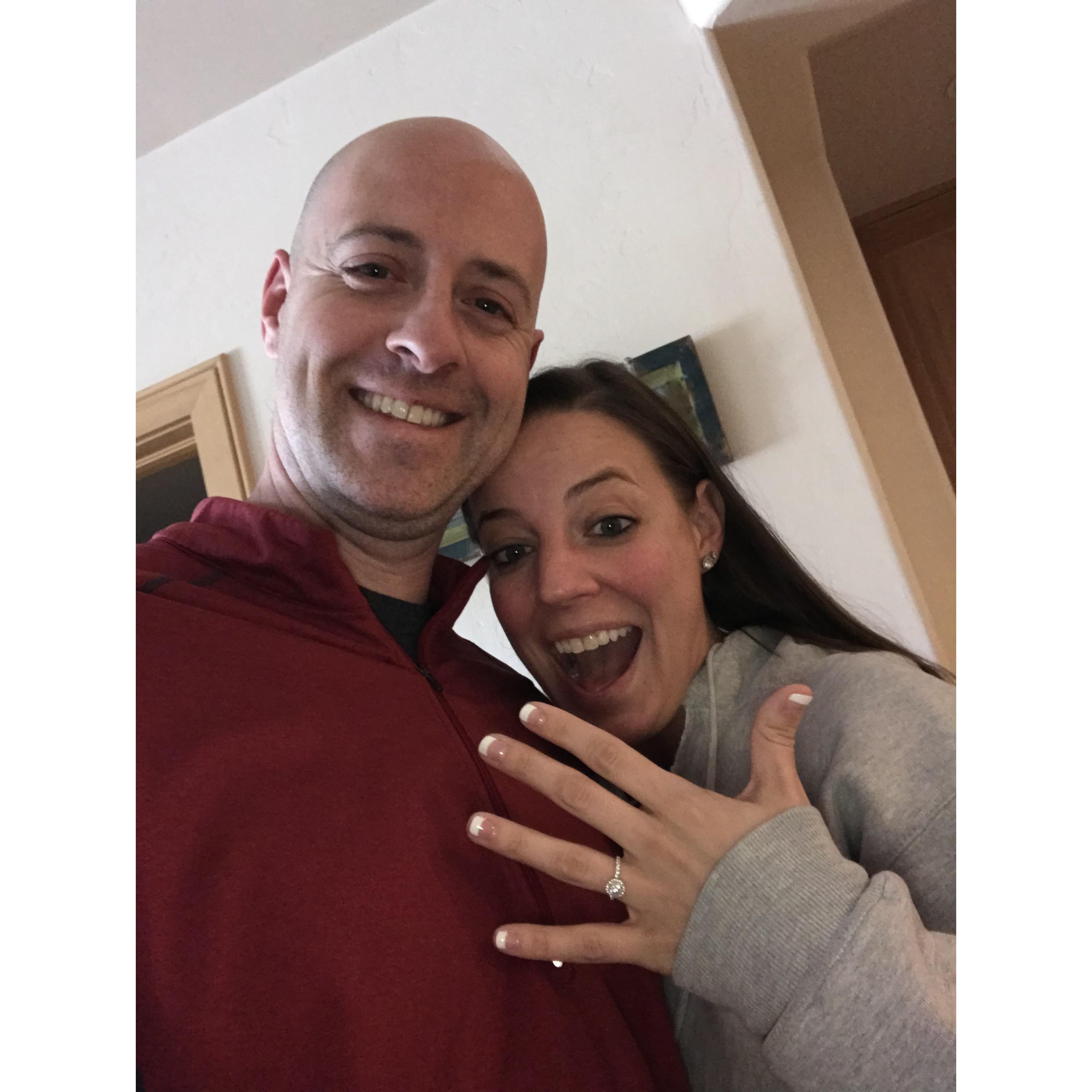 This was about an hour after our "hike", and the newly engaged couple still too excited to stand still!