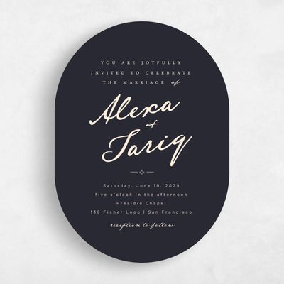 Black Wedding Invitation - Finnian Portrait