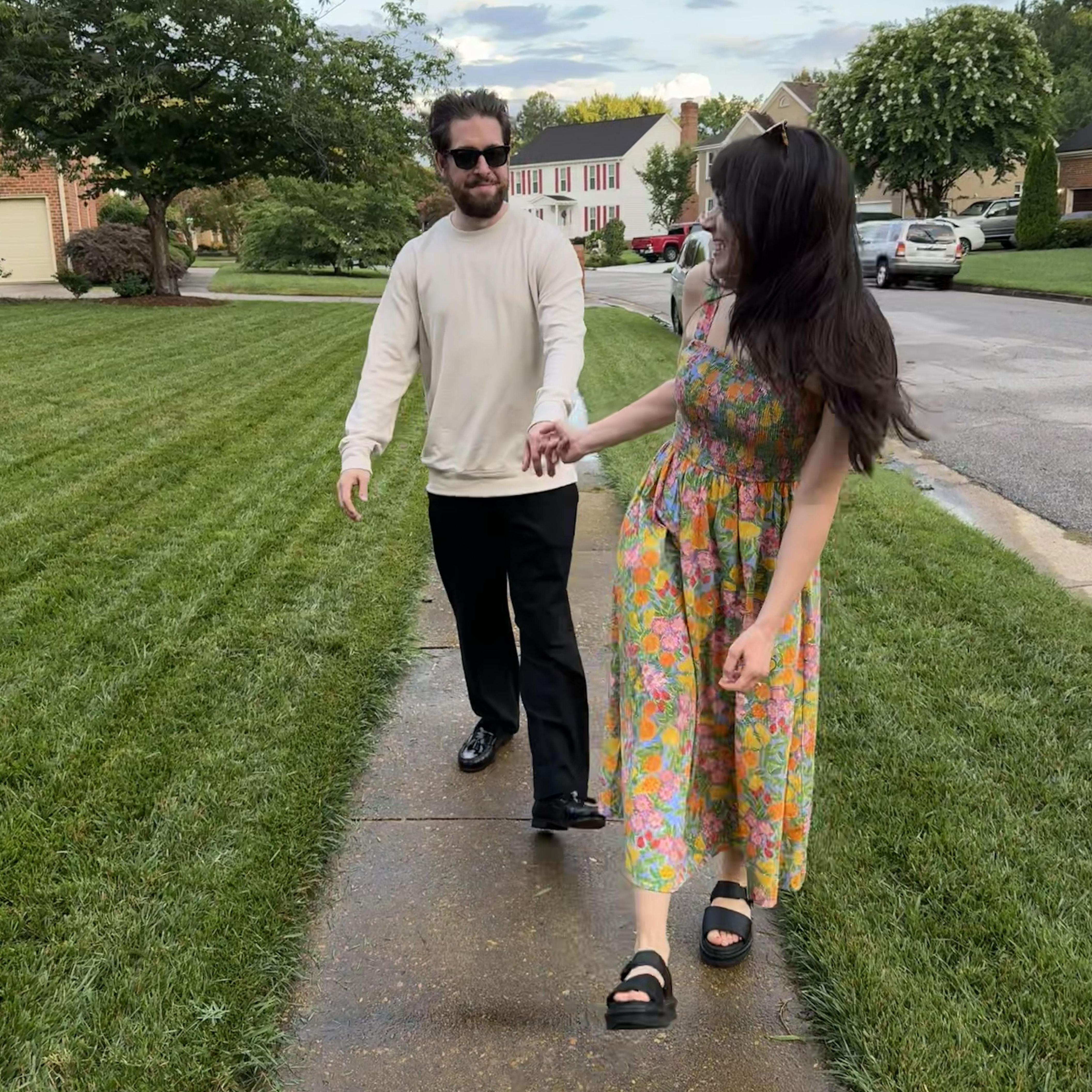 Practicing engagement photos with photographer Mr. Brown