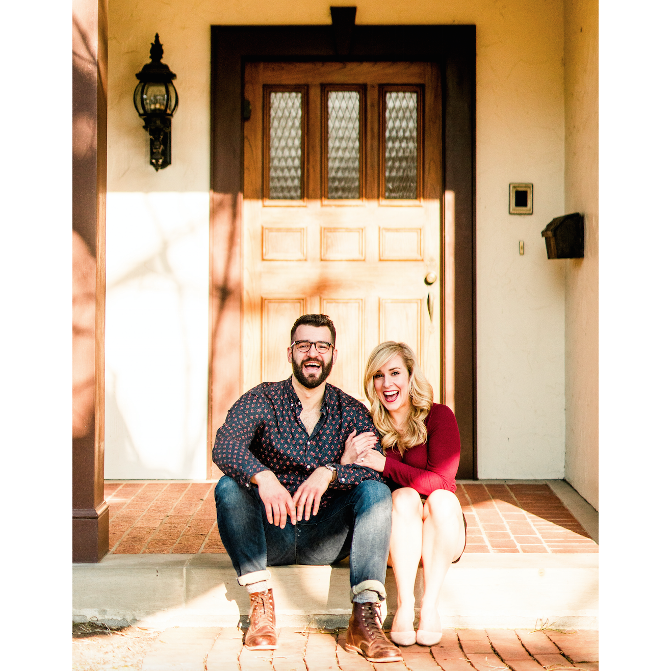 On the steps of our first home together!
