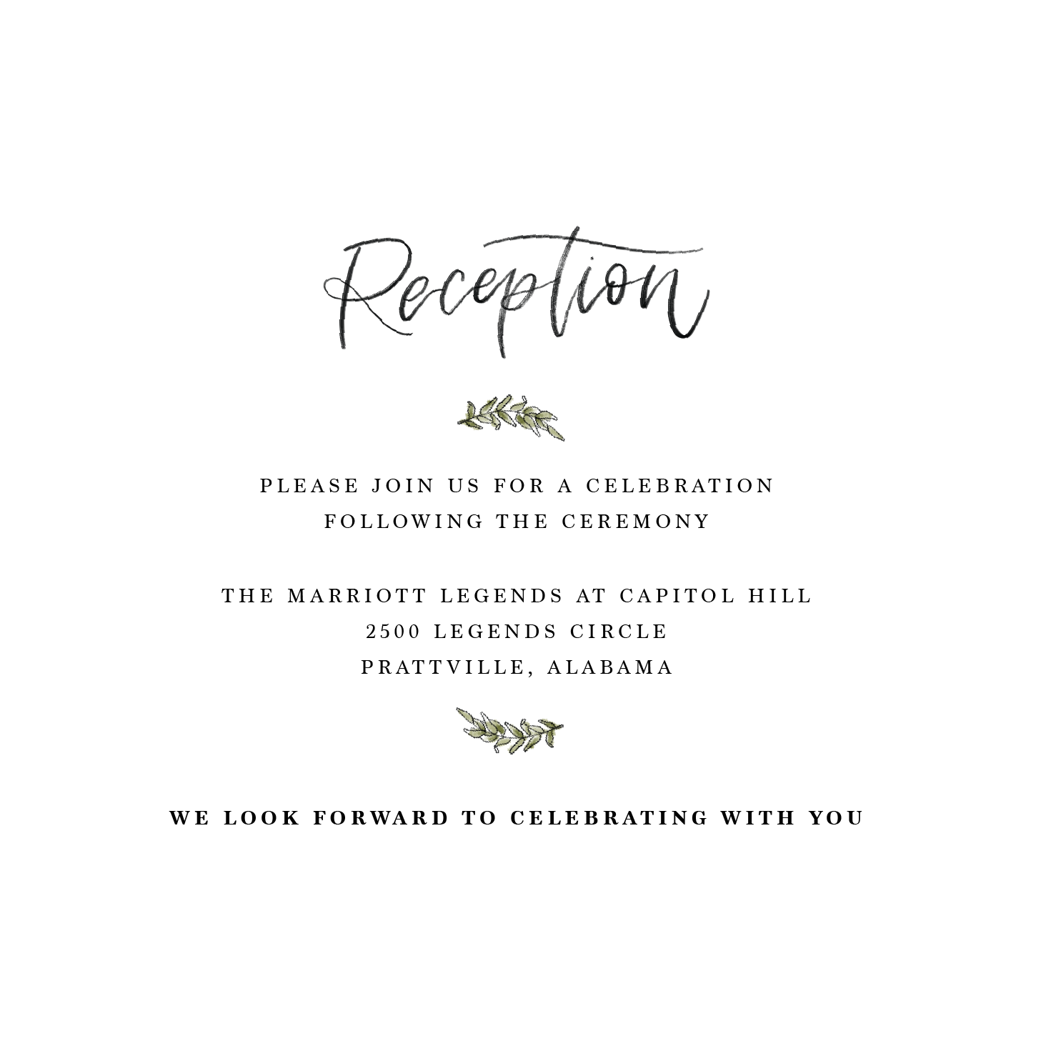 Our Reception Card