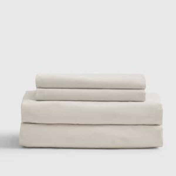 Classic Organic Percale Sheet Set - Size: Queen, Color: Sand | Quince