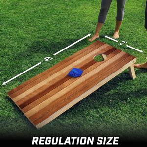 GoSports 4 x 2 ft Regulation Size Wood Cornhole Boards - Red Oak