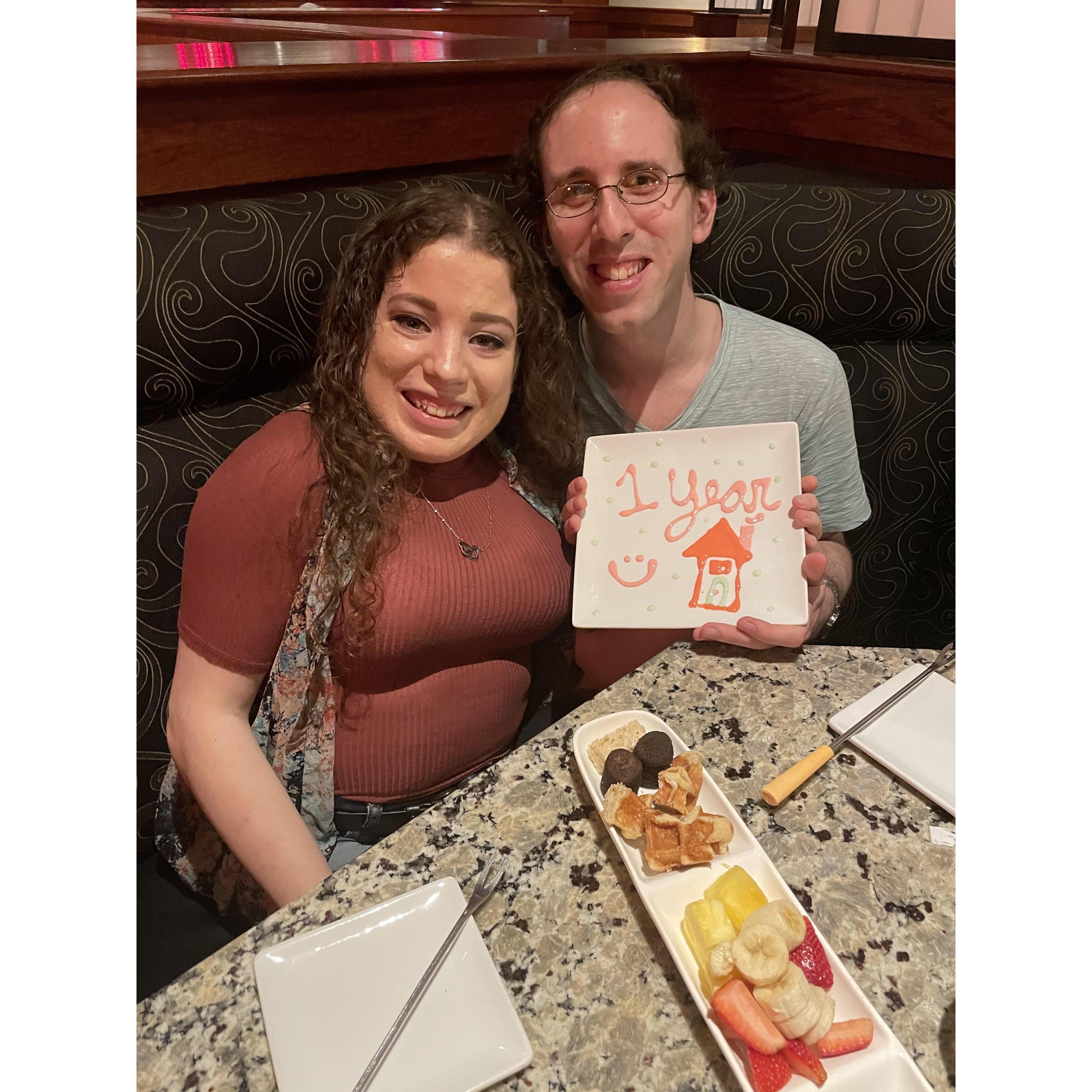 Celebrating one year as homeowners and one year living together.
May 22, 2021