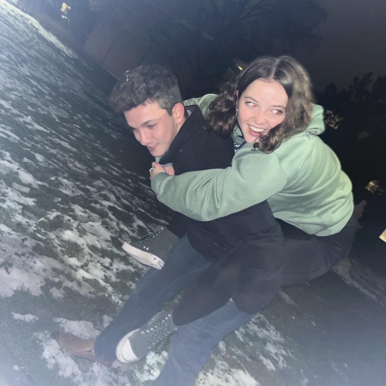 December 2023 the first of many piggy back rides