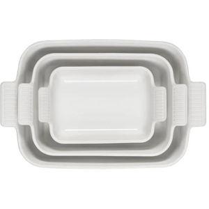 Heritage 3-Piece Rectangular Baking Dish Set - White