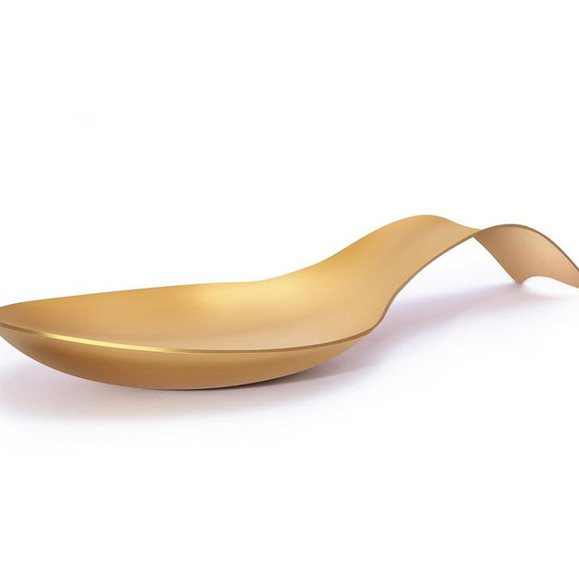 RONDURE Elegant Spoon Rest Holder for Stove Top - Cooking and Kitchen Utensil Holder - Retro Gold Culinary rest