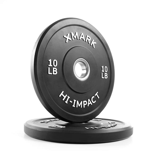 XMark Hi-Impact Bumper Plate Weight Plate for Olympic Barbell, Strength Training Bumpers for Home, School Weight Rooms, and Club Gyms