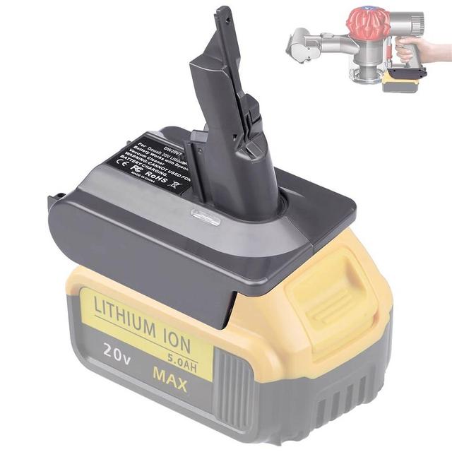JJXNDO V7 Battery Adapter for Dewalt 20V Lithium Battery Converted to Replace for Dyson V7 Battery, Use for Dyson V7 Series Vacuum Cleaners Animal Absolute Fluffy HEPA Cordless Stick(Adapter ONLY)