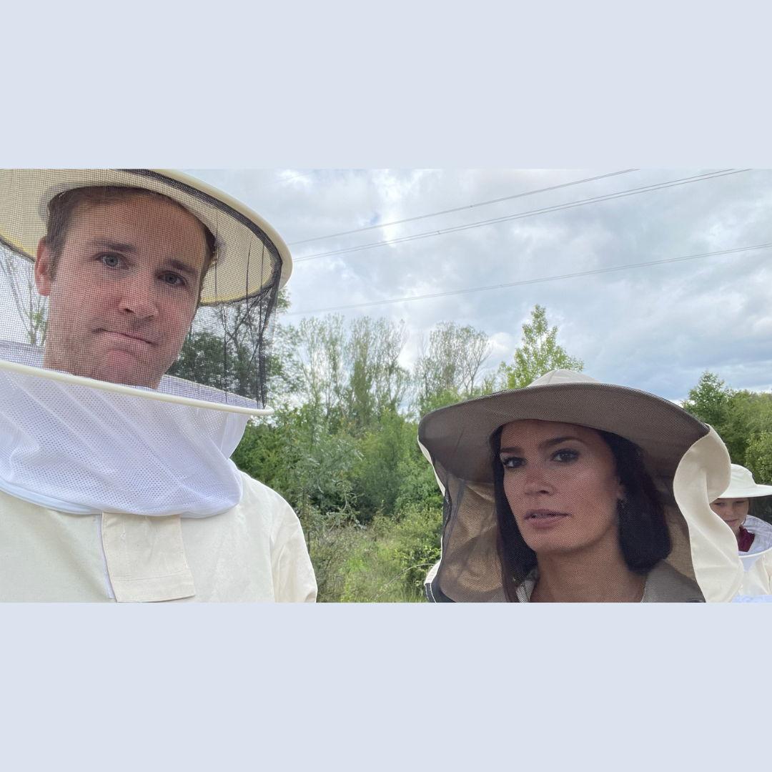 I thought you said "beads". Trying our hands at beekeeping in Spain.