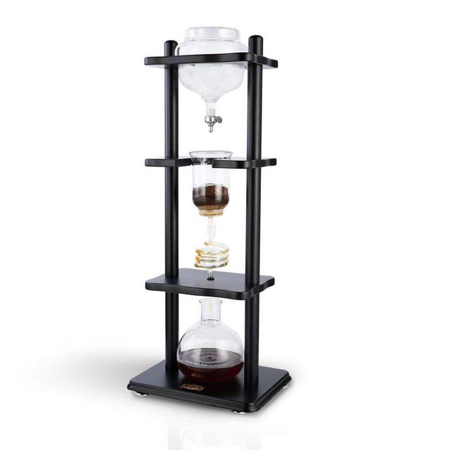 Yama Glass Cold Brew Maker I Ice Coffee Machine With Slow Drip Technology I Makes 6-8 cups (32oz), Large Capacity Cold Brew Coffee Tower, Black