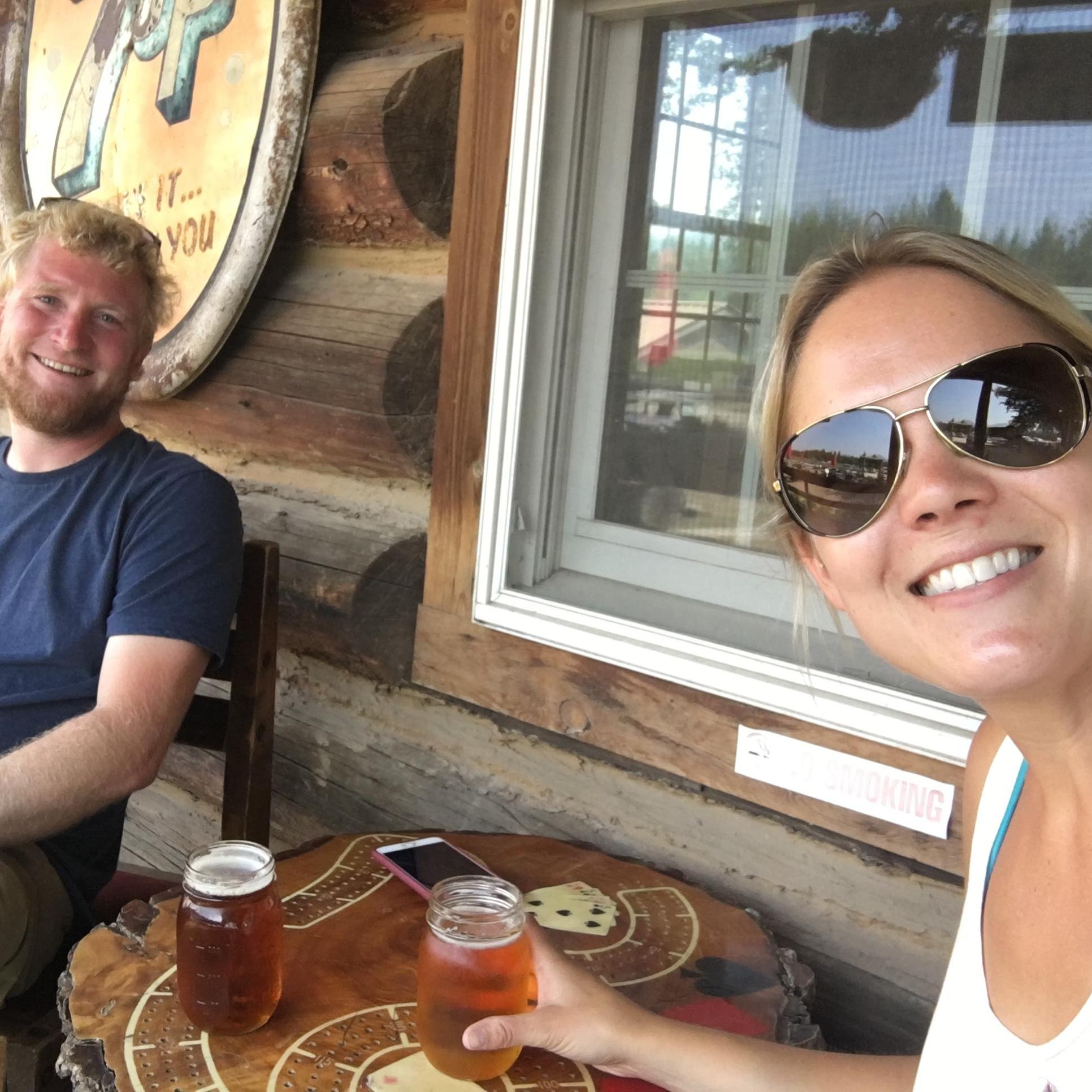 Birthday drinks in Polebridge, Montana