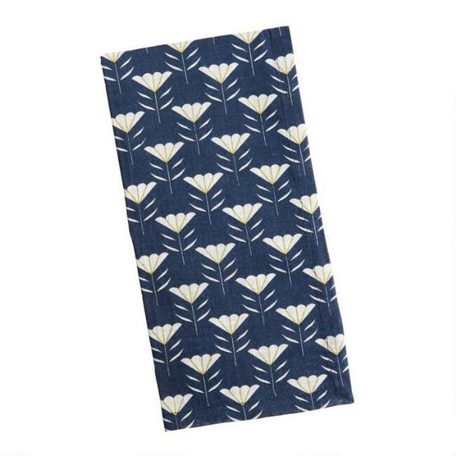 Navy Mariposa Lily Napkins Set of 4