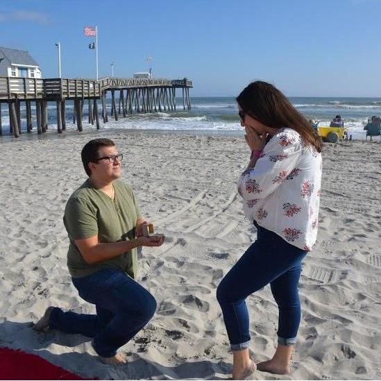 October 24th, 2020- The BEST day. In our favorite spot aka Ocean City , NJ Adam asked Frances to marry him and of course she said YES!