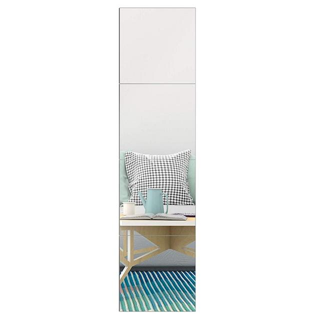 EDGEWOOD Parkwood Wall Mirrors Flexible Real Glass Flat Frameless 4-Piece Set, 14x14 Inches