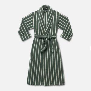 Super-Plush Robe - Large (Striped Botanical Green)