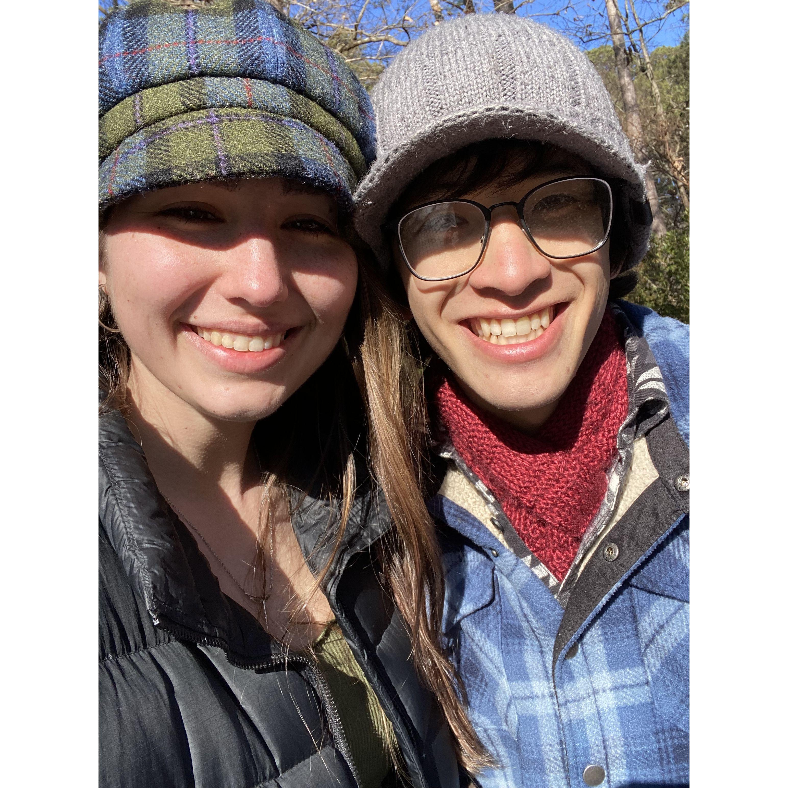 The original post proposal selfie in the snow
