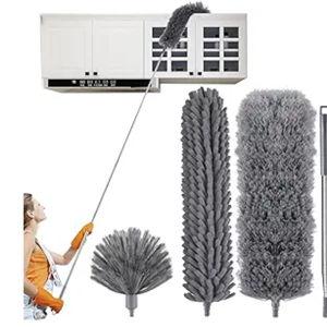 4 Pcs Microfiber Cobweb Duster Kit, Gray