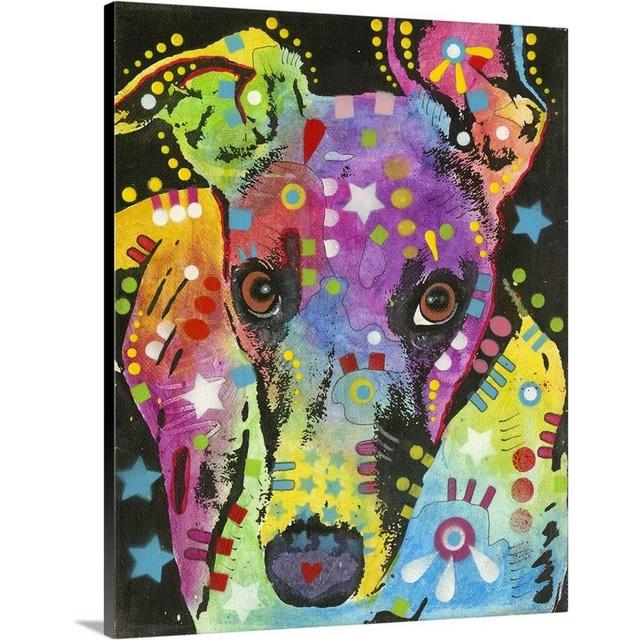 GREATBIGCANVAS Gallery-Wrapped Canvas Entitled Curious Greyhound by Dean Russo 19&quot;x24&quot;