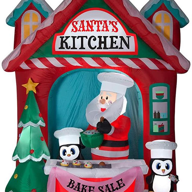 10ft Airblown Santa's Vintage Kitchen Scene Giant Inflatable
