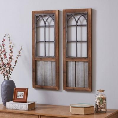 31.5&#34; X 12&#34; Willow Farms Window Wall Plaque Set Wood/Silver/Gray - Firstime &#38; Co.