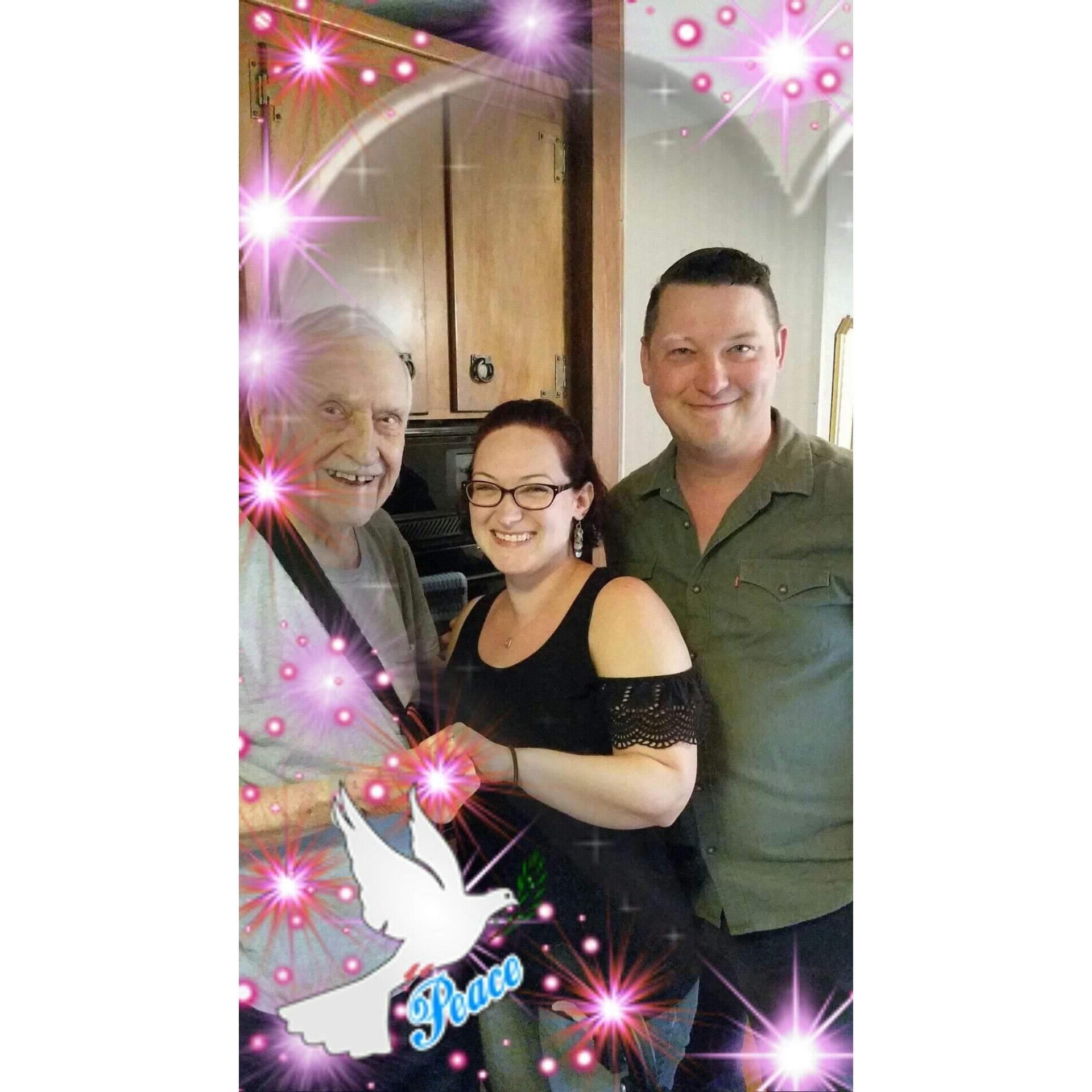 When we gave Amanda's grandpa the good news.