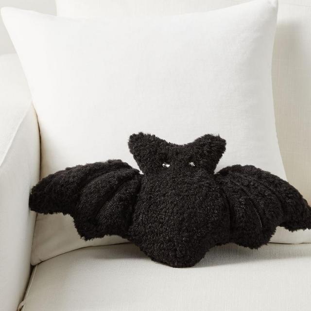 Shimmer Bat Shaped Pillow, Black