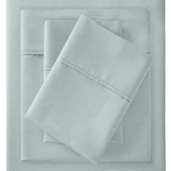 Seafoam - Madison Park 1500 Thread Count Cotton Blend Sateen Weave Sheet Set and Pillowcases