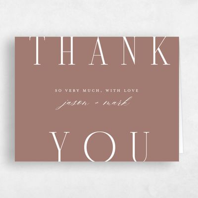 Chestnut, Brown Wedding Thank You - Melina Landscape