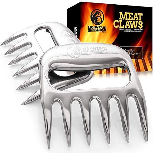 Bear Claws Meat Shredder for BBQ - Perfectly Shredded Meat, These Are The Meat Claws You Need - Best Pulled Pork Shredder Claw x 2 For Barbecue, Smoker, Grill (Stainless Steel)
