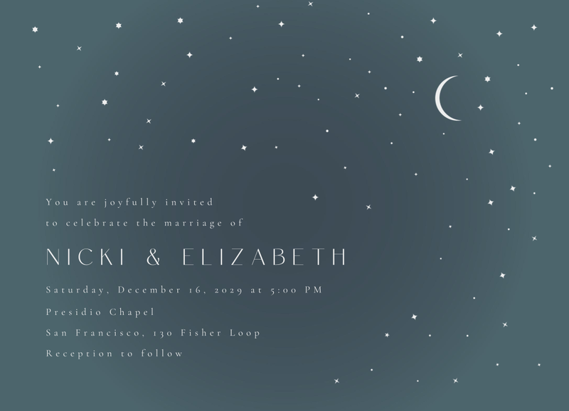 Cosima Landscape | Deep Blue Spruce | Zola Wedding Invitations
