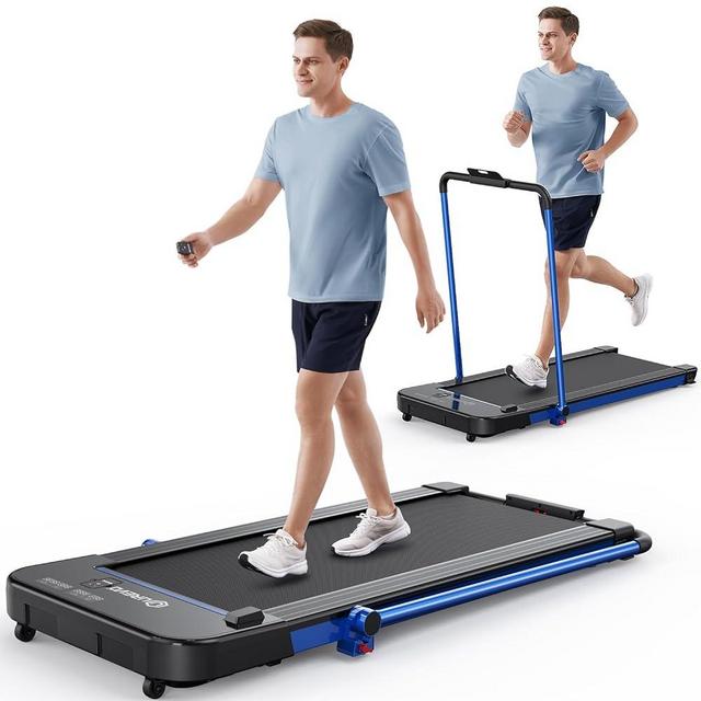 UREVO 2 in 1 Under Desk Treadmill, 2.5HP Folding Electric Treadmill Walking Jogging Machine for Home Office with Remote Control