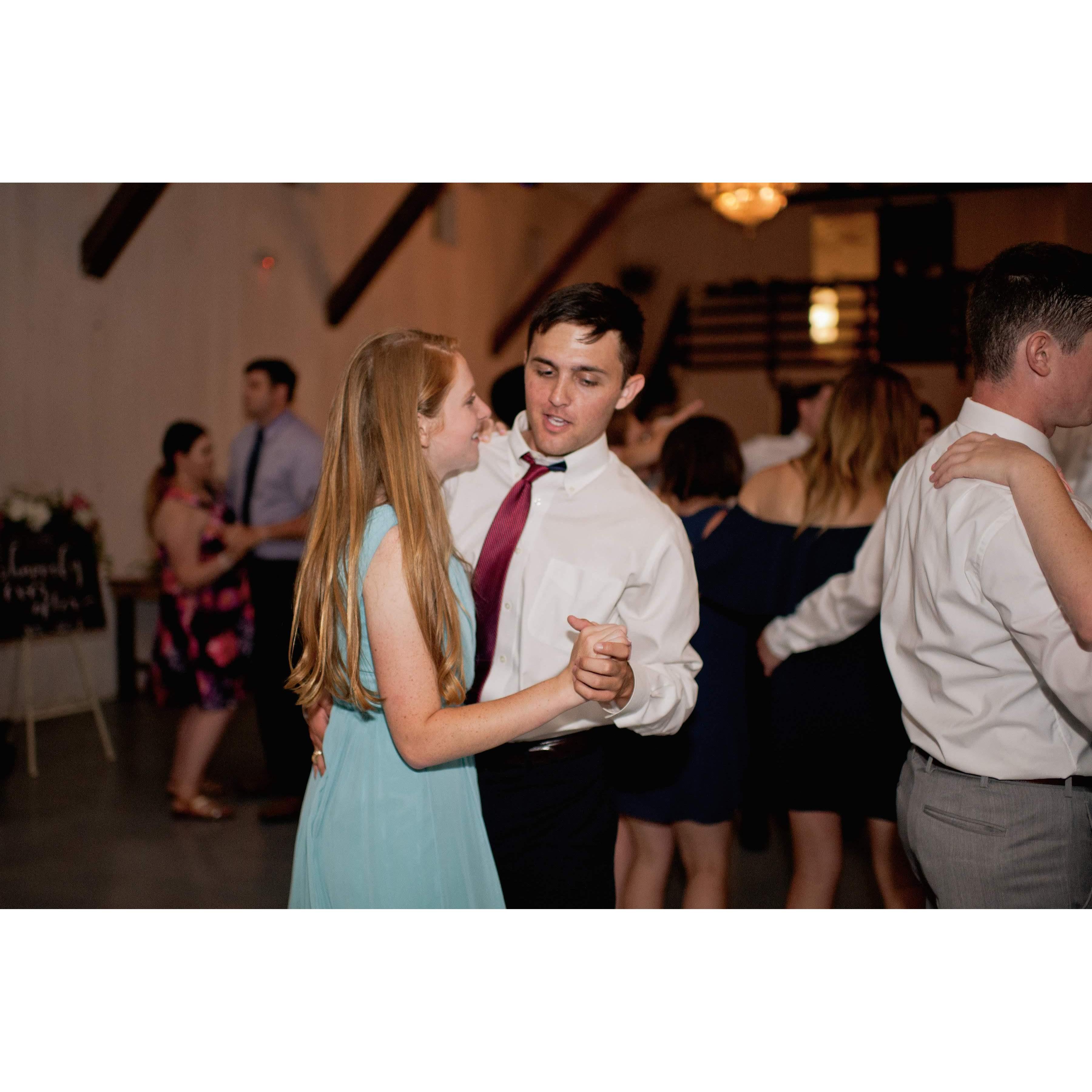 Dancing at Hannah's brother Adam and SIL Annie's wedding in 2018 <3 
