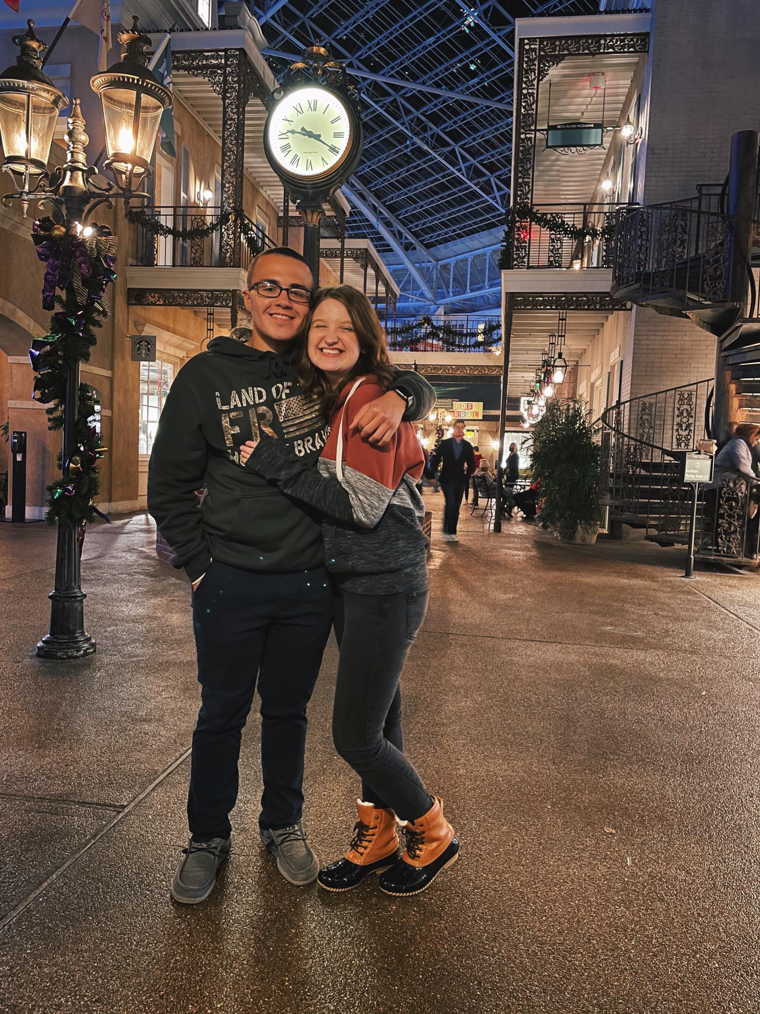 This was taken the day after Christmas of 2020! Our first date; a walk through Opryland Hotel! I wanted to see Christmas lights and he wanted to get coffee so we compromised and did both in one place!