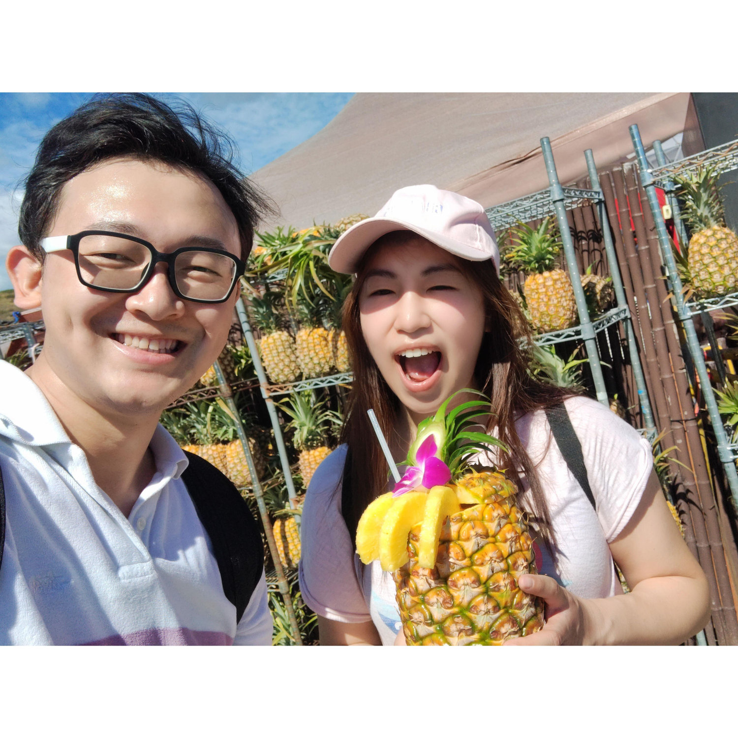 Karen hates pineapple, but she still gave it a try while we are at Hawaii.