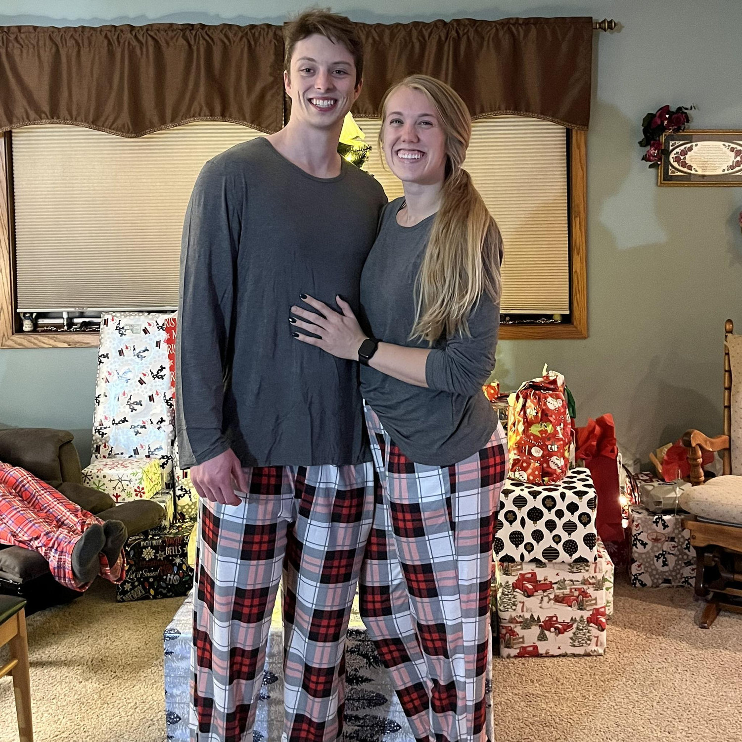 Sidney's family did a matching PJ's Christmas Eve night